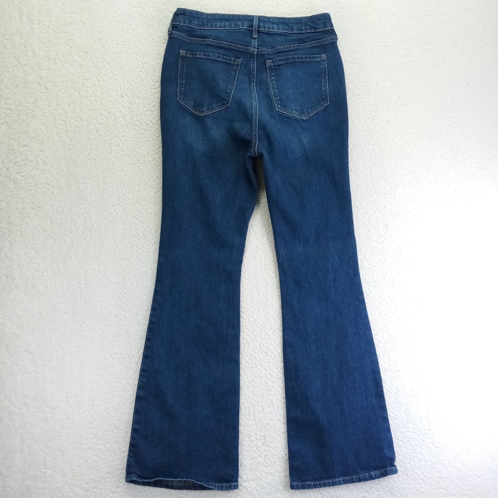 Old Navy Extra High Rise Flare Jeans Womens 10 Dark Wash Blue Stretch Denim - Picture 2 of 10